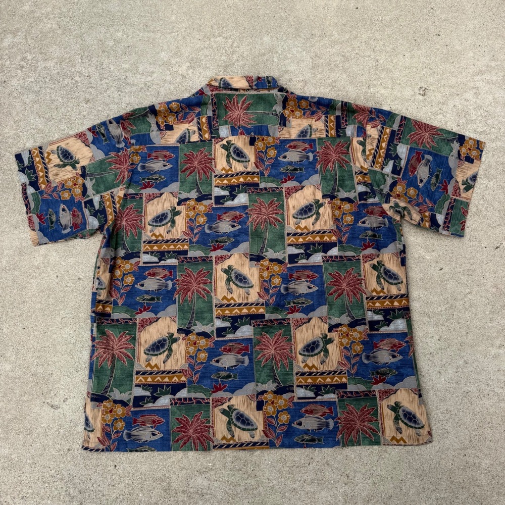 Tori Richard | Hawaiian Shirt Vintage Vibe Sea Turtle Fish Multicolor Mens 2XL - Picture 7 of 13